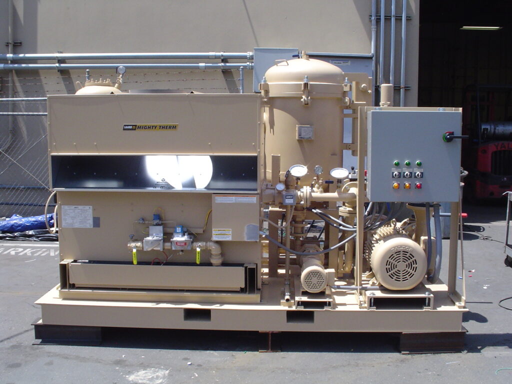 Skid-mounted equipment package with a tank, pumps, motor and control panel