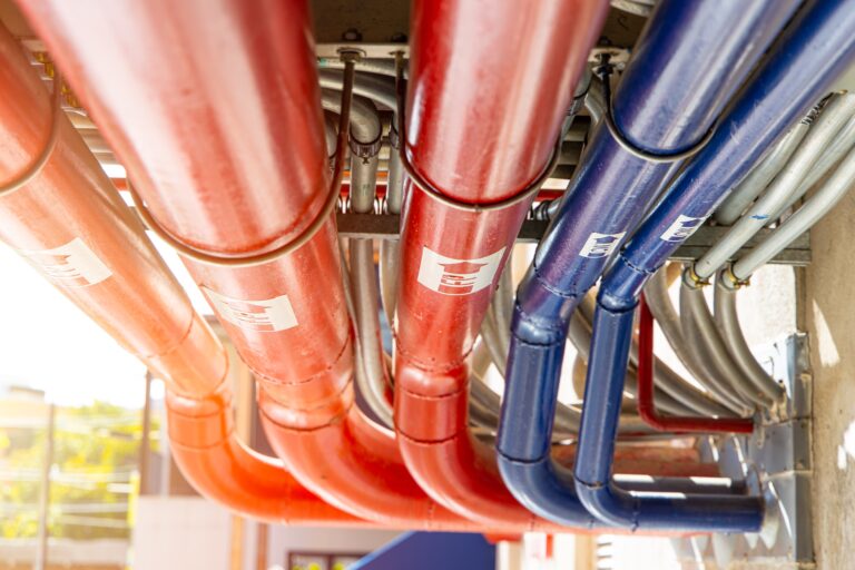 Industrial Piping from a pump room.
